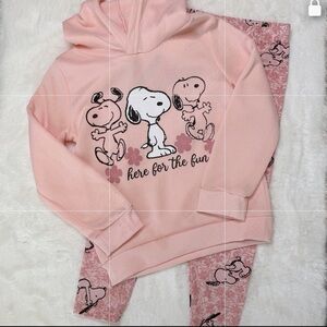 Peanuts Snoopy Girls Pink Hoodie and Leggings Set